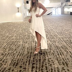 Size 8 David’s Bridal high low dress in white, worn once